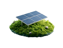 3d illustration of solar panels on the grass png