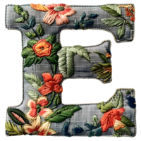 floral lettre e broderie conception png