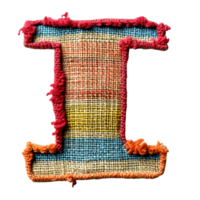 Stylized Letter I Embroidery Artistry png