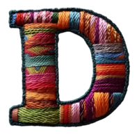 Letter D Embroidery Art Creative Stitches png