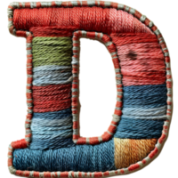 Stylish Letter D Embroidery Stitching png