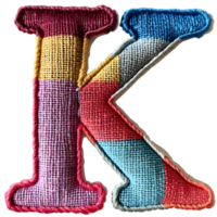 Custom Embroidery Stitches Letter K Design png