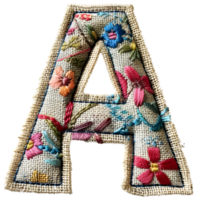 Letter A Stitching Art Creative Embroidery png