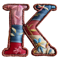 Artistic Embroidery Stitches for Letter K png