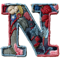 Letter N Embroidery Design Custom Stitches png