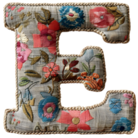 Creative Stitching Letter E Embroidery Style png