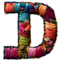 Embroidery Letter D Design Artistic Stitches png