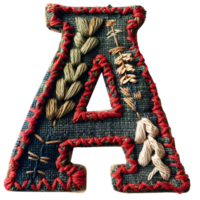 Handcrafted Letter A Embroidery Pattern png