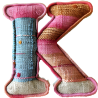 Stitched Letter K Artwork Unique Embroidery png