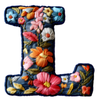 Stylish Letter L Embroidery Stitching png