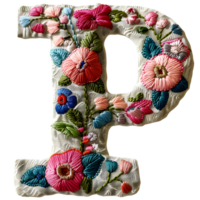 Artistic Letter P Embroidery Pattern png