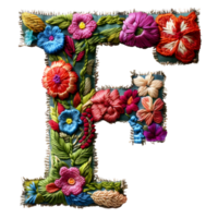 Artistic Letter F Embroidery Pattern png
