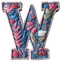 Custom Stitched Letter W Design png