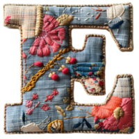 Letter E Stitching Art Creative Embroidery png