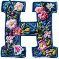 Embroidered Letter H DIY Project png