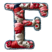 unique lettre F broderie piqûre png