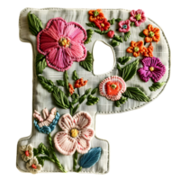 Unique Embroidery Stitches for Letter P png