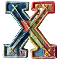 Handcrafted Letter X Embroidery Pattern png