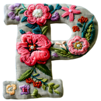 Embroidery Letter P Craft Artistic Stitches png