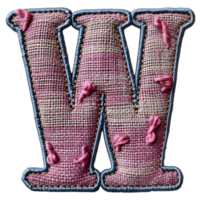 Creative Letter W Embroidery Artistry png