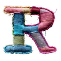 Stitched Letter R Artwork Unique Embroidery png