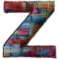 Creative Stitching Letter Z Embroidery Style png