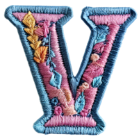 Handcrafted Letter V Stitching Unique Design png