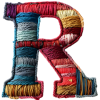 Artistic Embroidery Stitches for Letter R png