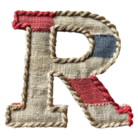 Handcrafted Letter R Embroidery Pattern png
