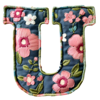 Stylized Letter U Embroidery Artistry png