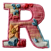 Custom Embroidery Stitches Letter R Design png