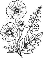 Daisy Sweet Pea April birth flower, sweet pea, and daisy drawing, April Flowers Art Print of Sweet Pea and Daisy minimalist sweet pea and daisy tattoo vector