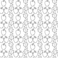 Outline drawn autumn leaves and apple Seamless pattern Abstract background texture or wallpaper idea vector