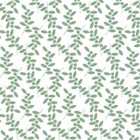 Berry twigs Seamless pattern in trendy monochrome green Abstract backdrop texture or wallpaper idea vector