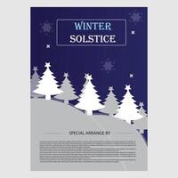 invierno solsticio volantes vector