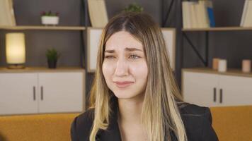 Woman crying, tears. video