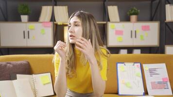 Stressed and angry young woman. video