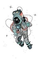 Astronaut in spacesuit. Cosmonaut in space on the white background. Colorful illustration. vector