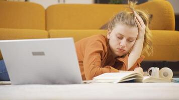 Falling asleep while studying. video