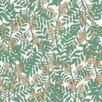 Elegant botanical seamless pattern with acacia inflorescences and leaves. Backdrop with beautiful blooming flowers on white background. Natural illustration in antique style for fabric print. vector