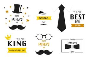 Father's day. Sticker set. Happy father's day. Icons set. vector