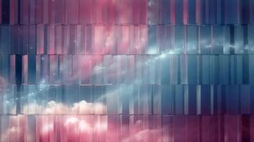 modern Glas Blöcke mit kosmisch Reflexionen video