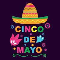 dibujos animados cinco Delaware mayonesa ilustración. mexicano sombrero vector