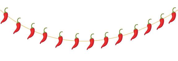 Garland with chili peppers vector