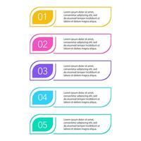 Colorful UI Design Concept ELEMENT. Steps Five vector