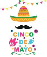 Mexican sombrero banner for festival. Mexico Cinco de Mayo holiday vector