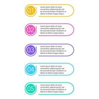 Set of stickers for presentations. 1, 2, 3, 4, 5 vector