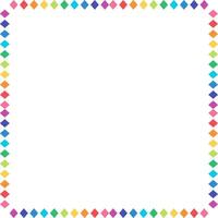Square Frame Made Of Rainbow Colored Small Rhombus vector