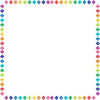 Square Frame Made Of Rainbow Colored Small Rhombus vector