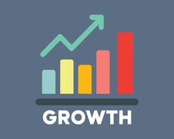 Graph growth development improvement profit success concept vector